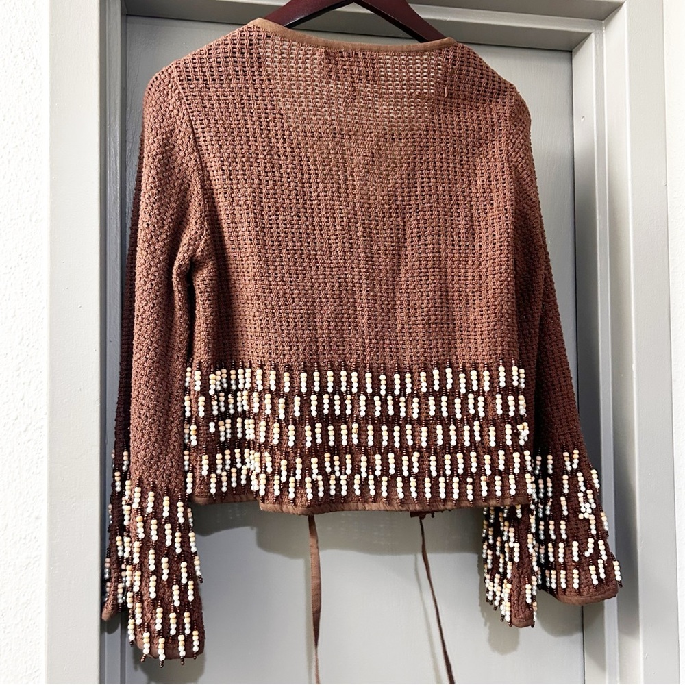 NWT Anthropologie Ollari Shell Embellished Beaded Cardigan Sweater - Picture 9 of 9